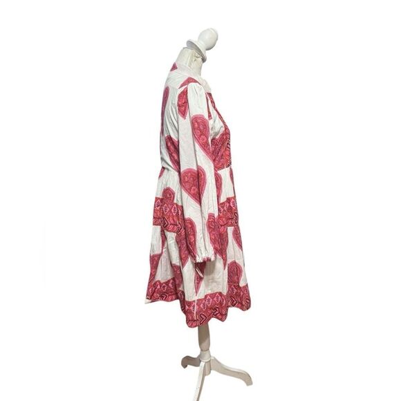 Victoria Dunn Dress Long Sleeve Heart Collection Print Tiered Dress - Picture 2 of 4
